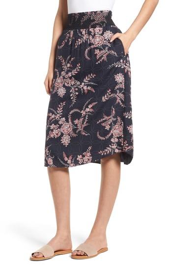 Women's Hinge Smock Waist Midi Skirt, Size - Blue