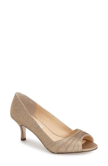 Women's Nina 'carolyn' Peep Toe Pump .5 M - Metallic