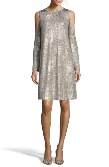 Women's Eci Foil Cold Shoulder Shift Dress