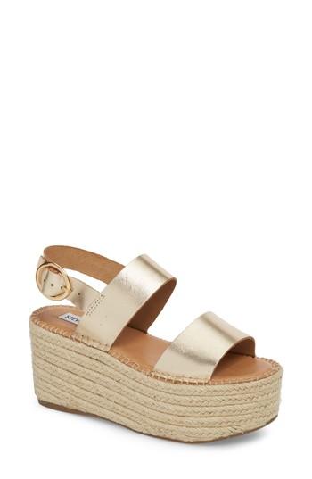 Women's Steve Madden Cali Espadrille Platform Sandal .5 M - Metallic