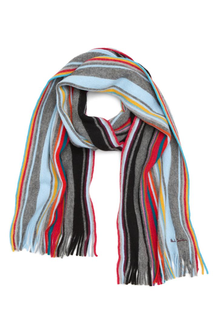 Men's Paul Smith Fennel Stripe Wool Scarf
