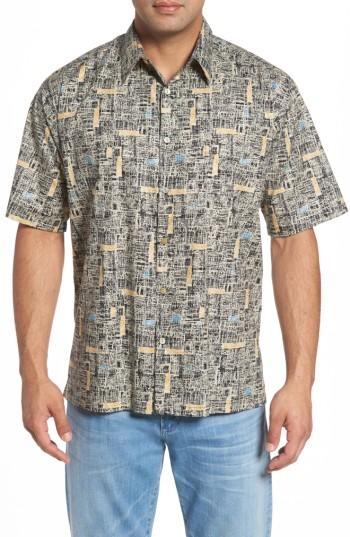 Men's Tori Richard Jasper Abstract Print Camp Shirt, Size - Black