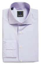 Men's David Donahue Regular Fit Check Dress Shirt .5 32/33 - Purple