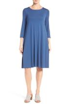 Women's Eileen Fisher Jersey Swing Dress, Size - Blue