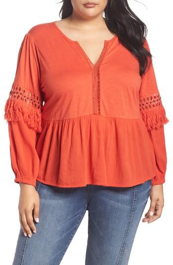 Women's Lucky Brand Cutout Peasant Top