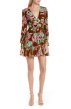 Women's Saloni Pia Velvet Devore Dress - Pink