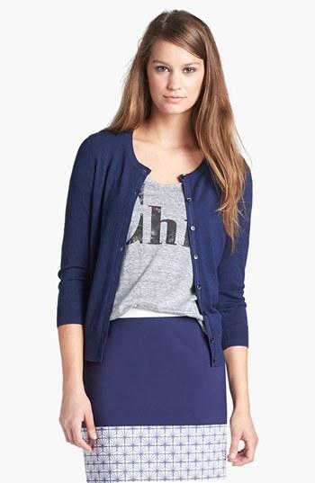 Halogen Three Quarter Sleeve Cardigan (regular &