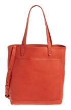 Madewell Medium Leather Transport Tote - Red