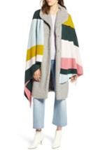 Women's Halogen X Atlantic-pacific Stripe Cashmere Wrap, Size - Pink