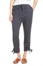 Women's Caslon Side Ruched Crop Pants - Grey