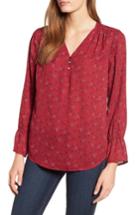 Women's Chaus Bell Cuff Georgette Blouse - Red
