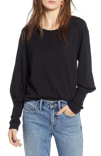 Women's Treasure & Bond Blouson Sleeve Tee, Size - Black