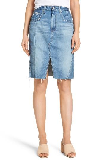 Women's Ag The Emery High Waist Denim Skirt - Blue