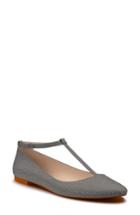 Women's Shoes Of Prey T-strap Flat .5 A - Grey