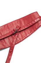 Women's Topshop Faux Leather D-ring Obi Belt - Red