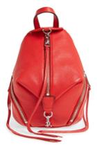 Rebecca Minkoff Mini Julian Nubuck Leather Convertible Backpack - Red