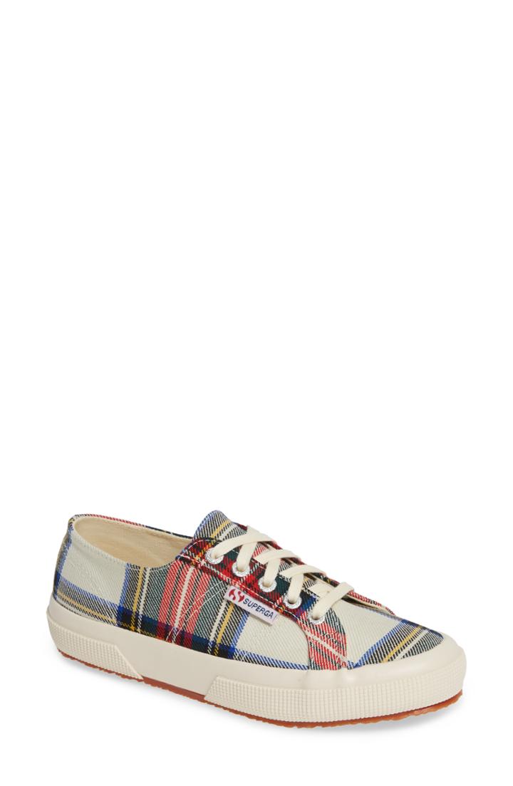 Women's Superga Tartan Print Sneaker .5us / 37eu - Red