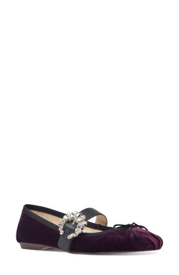 Women's Nine West Xandi Mary Jane Flat M - Purple