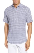 Men's Zachary Prell Nicomini Trim Fit Plaid Popover Sport Shirt, Size - Blue