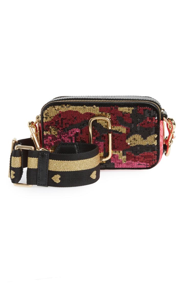 Marc Jacobs Snapshot Camo Sequin Embellished Crossbody Bag -