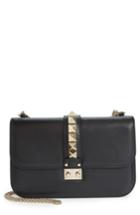 Valentino Garavani 'medium Lock' Studded Leather Shoulder Bag - Black