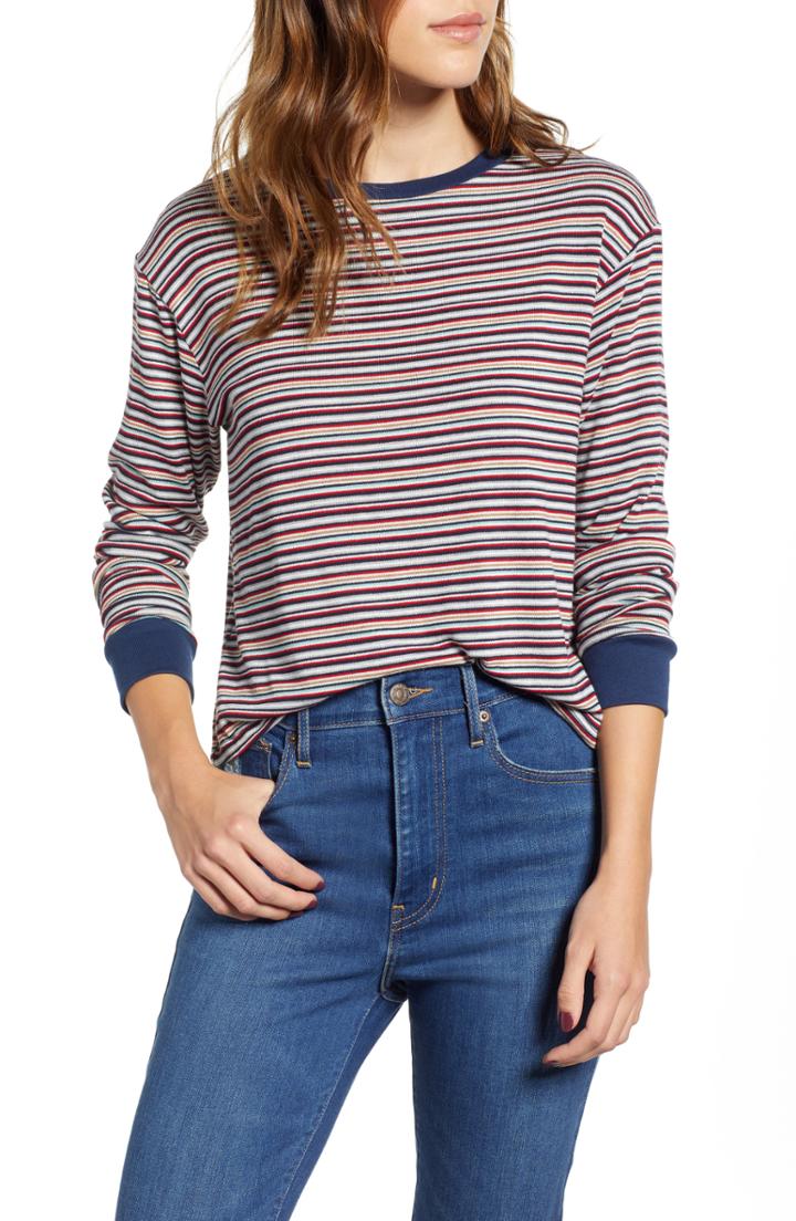 Women's Pst By Project Social T Stripe Ringer Tee - Blue