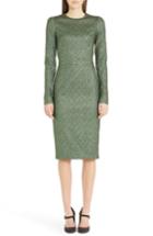 Women's Dolce & Gabbana Lame Jacquard Sheath Dress Us / 46 It - Green