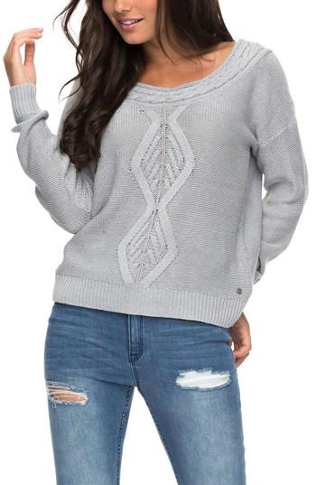 Women's Roxy Choose To Shine Sweater - Grey