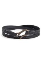 Men's Caputo & Co. Embossed Leather Wrap Bracelet