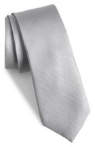 Men's Calibrate Sheffield Solid Silk Tie, Size - Metallic