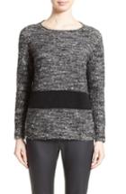 Women's Fabiana Filippi Cashmere & Silk Blend Tweed Pullover Us / 38 It - Grey