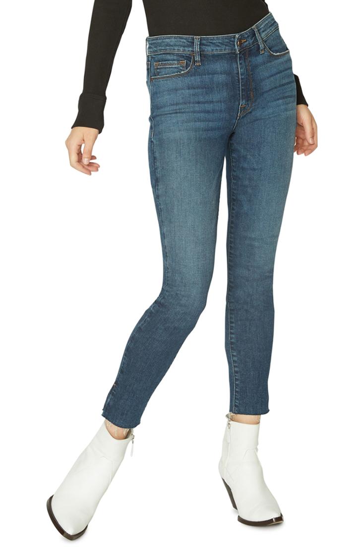 Women's Sanctuary Social Standard Raw Hem Ankle Skinny Jeans - Blue