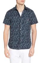 Men's Psycho Bunny Floral Print Woven Shirt (s) - Blue