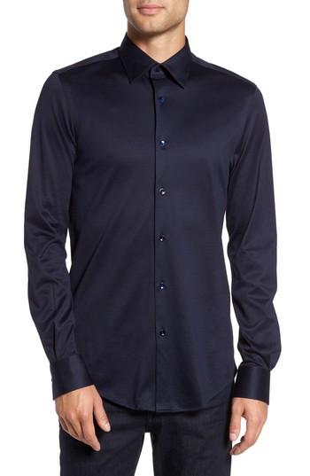 Men's Pal Zileri Jersey Sport Shirt, Size - Blue