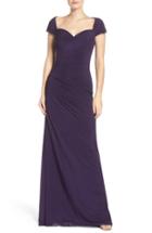 Women's La Femme Ruched Gown - Purple