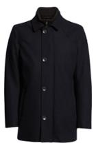 Men's Vince Camuto Melton Car Coat With Removable Bib, Size - Blue