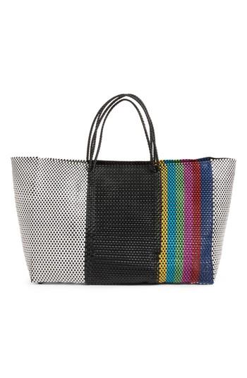 Truss Woven Stripe Weekend Tote - Black