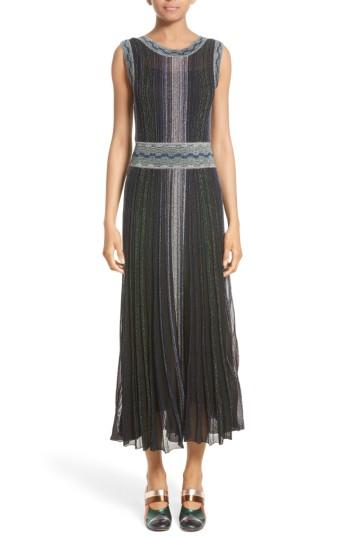 Women's Missoni Reversible Metallic Rib Knit Dress Us / 46 It - Black