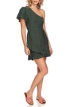 Women's 1.state One-shoulder Fit & Flare Dress, Size - Green