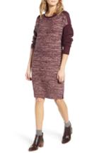 Women's Treasure & Bond Colorblock Sweater Dress - Burgundy