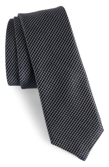 Men's Ted Baker London Geometric Silk Skinny Tie, Size - Black