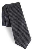 Men's Ted Baker London Geometric Silk Skinny Tie, Size - Black