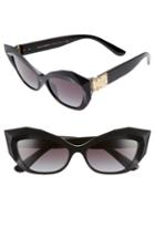Women's Dolce & Gabbana 54mm Gradient Beveled Cat Eye Sunglasses - Black/ Black Gradient
