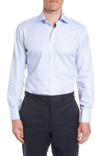 Men's Ledbury Moorland Trim Fit Check Dress Shirt .5 - Blue