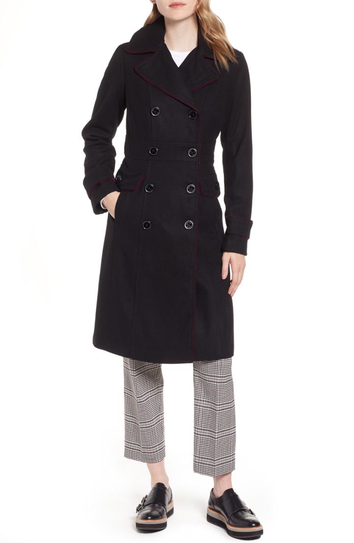 Women's Kenneth Cole New York Wool Blend Military Coat
