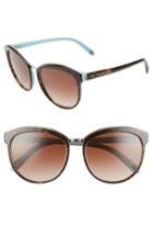 Women's Tiffany & Co. 56mm Cat Eye Sunglasses - Havana/ Blue/ Brown Gradient