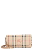 Women's Burberry Henley Haymarket Wallet On A Chain - Beige