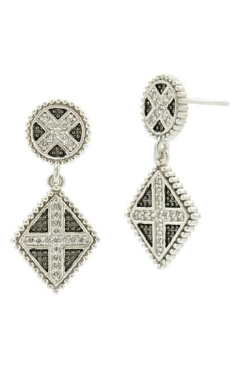 Women's Freida Rothman Industrial Finish Double Drop Earrings