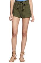 Women's Sanctuary Sasha Linen Utility Shorts - Green