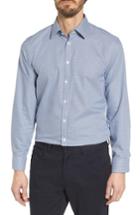 Men's Nordstrom Men's Shop Smartcare(tm) Extra Trim Fit Houndstooth Dress Shirt 32/33 - Blue
